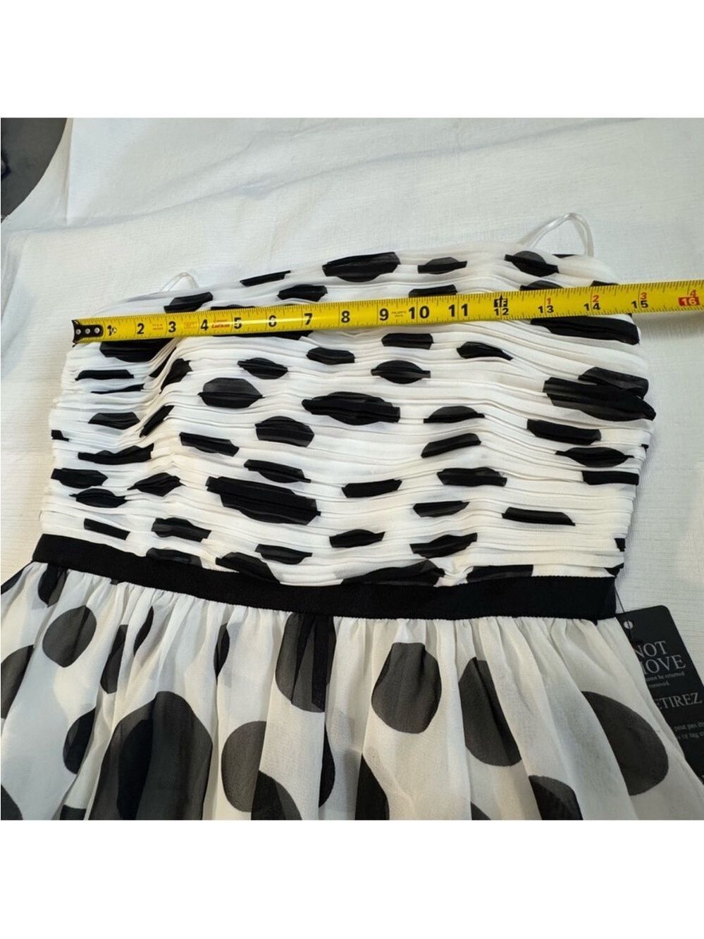 Guess White and Black Strapless A-line Dress NWT SZ 8 - Picture 7 of 10